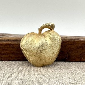 Vintage Signed 1950’s CORO Textured Gold Tone Golden Apple Brooch (Without Leaf)